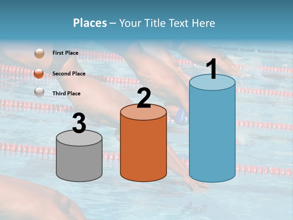 A Group Of People Diving In A Swimming Pool PowerPoint Template