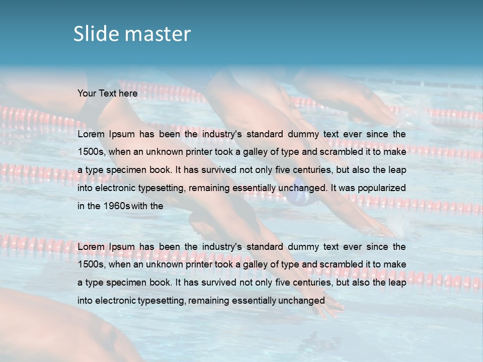 A Group Of People Diving In A Swimming Pool PowerPoint Template