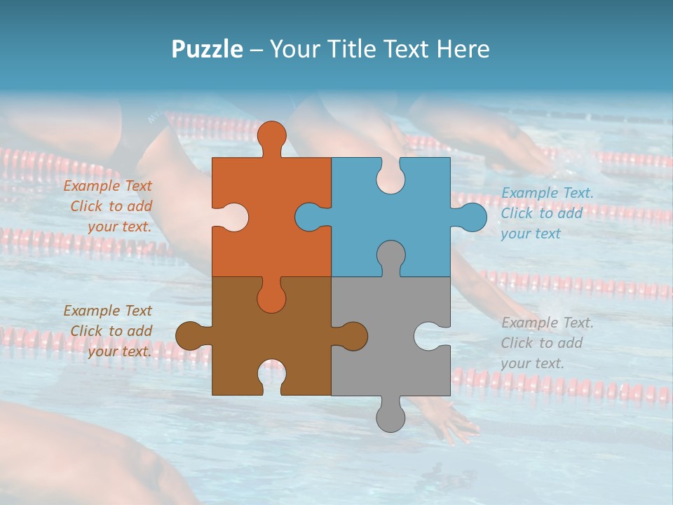 A Group Of People Diving In A Swimming Pool PowerPoint Template