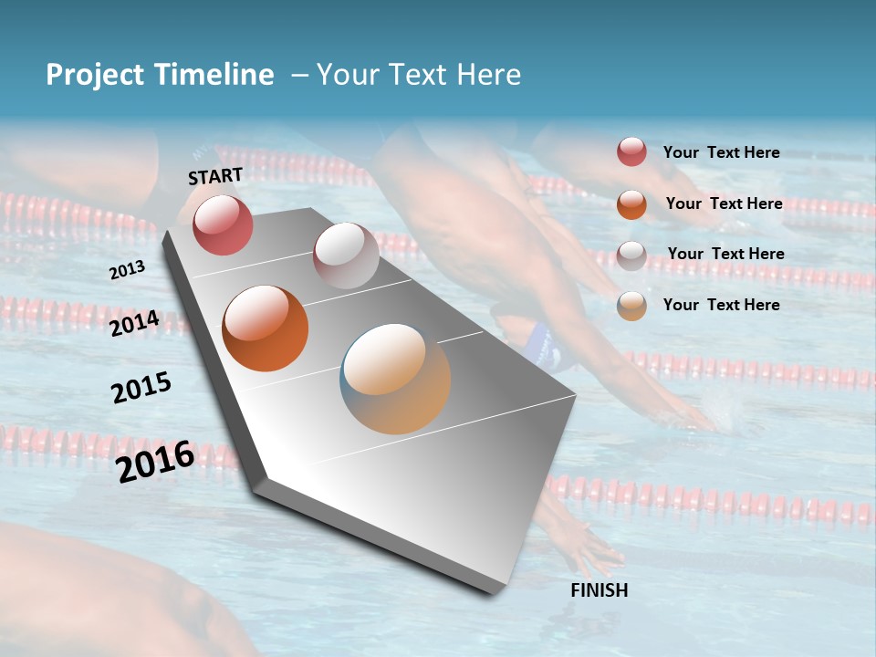 A Group Of People Diving In A Swimming Pool PowerPoint Template