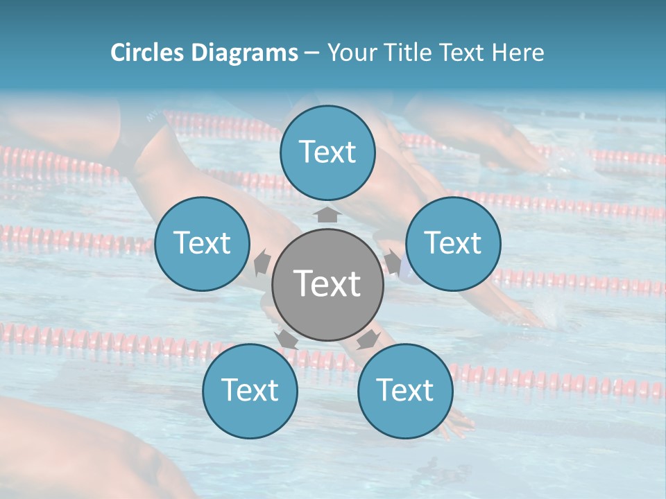 A Group Of People Diving In A Swimming Pool PowerPoint Template