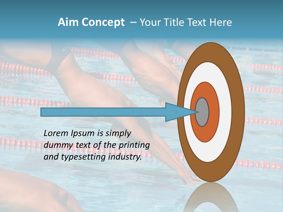A Group Of People Diving In A Swimming Pool PowerPoint Template