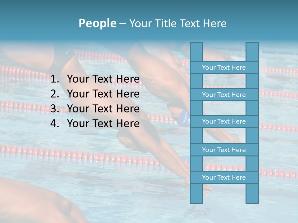 A Group Of People Diving In A Swimming Pool PowerPoint Template