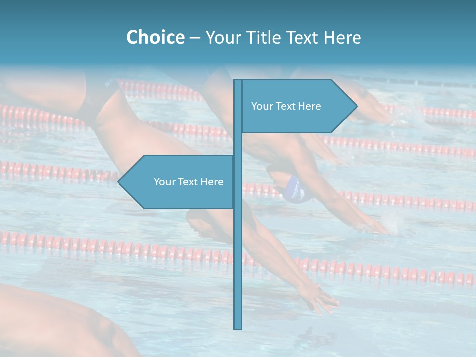 A Group Of People Diving In A Swimming Pool PowerPoint Template