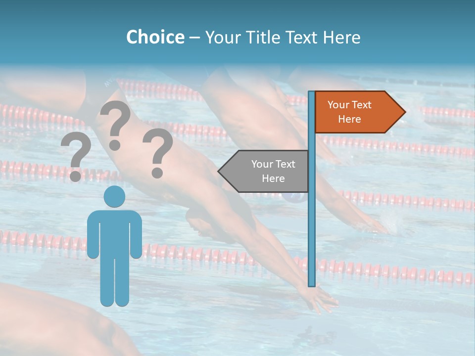 A Group Of People Diving In A Swimming Pool PowerPoint Template