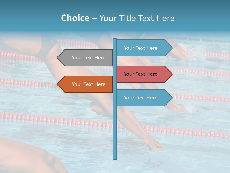 A Group Of People Diving In A Swimming Pool PowerPoint Template