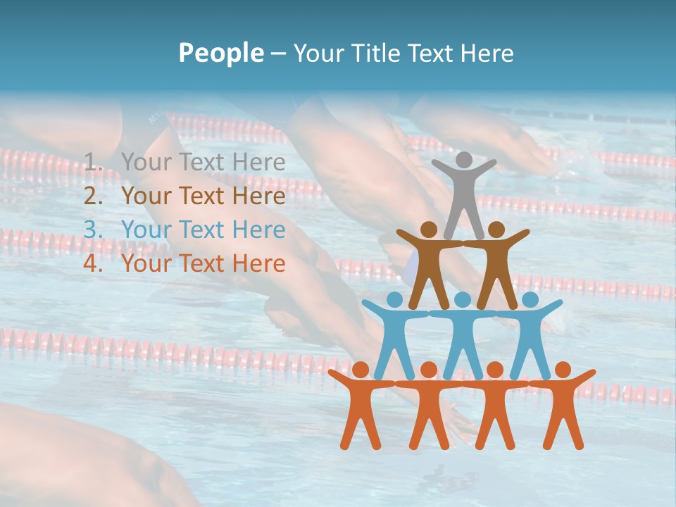 A Group Of People Diving In A Swimming Pool PowerPoint Template