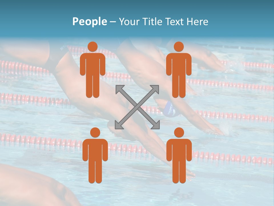 A Group Of People Diving In A Swimming Pool PowerPoint Template