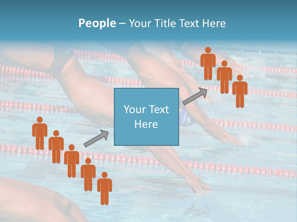 A Group Of People Diving In A Swimming Pool PowerPoint Template