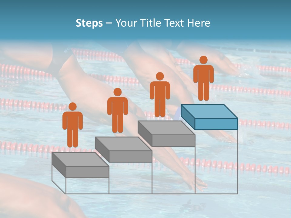 A Group Of People Diving In A Swimming Pool PowerPoint Template