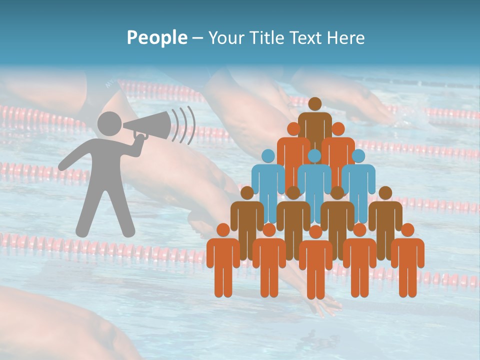 A Group Of People Diving In A Swimming Pool PowerPoint Template