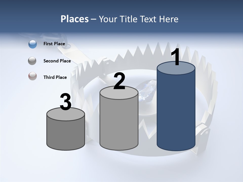 A Blue Diamond In The Middle Of A Chain PowerPoint Template