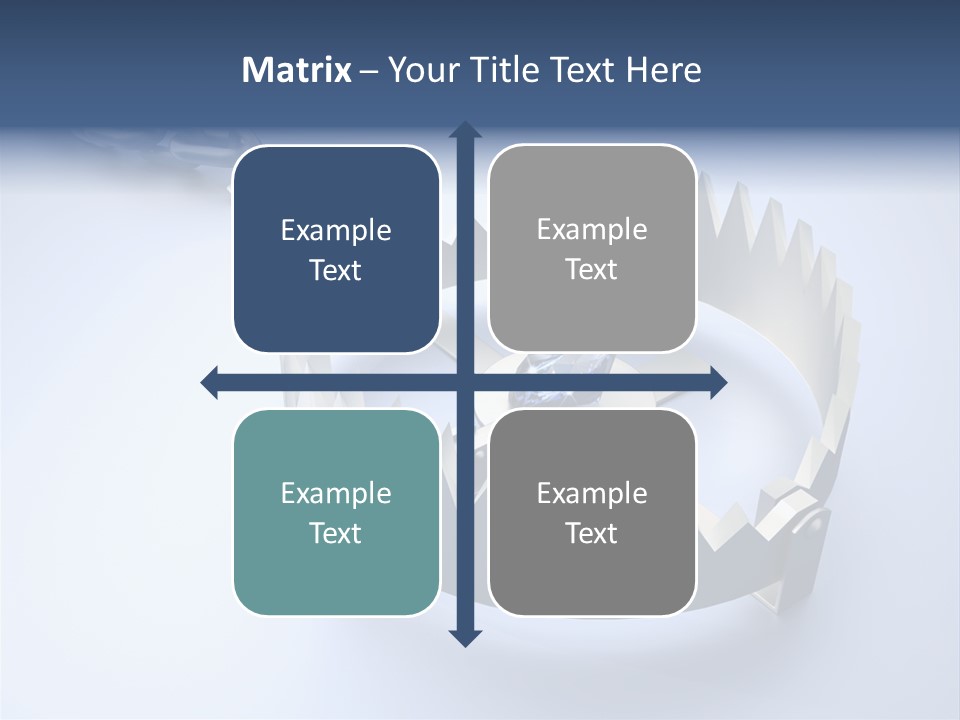 A Blue Diamond In The Middle Of A Chain PowerPoint Template