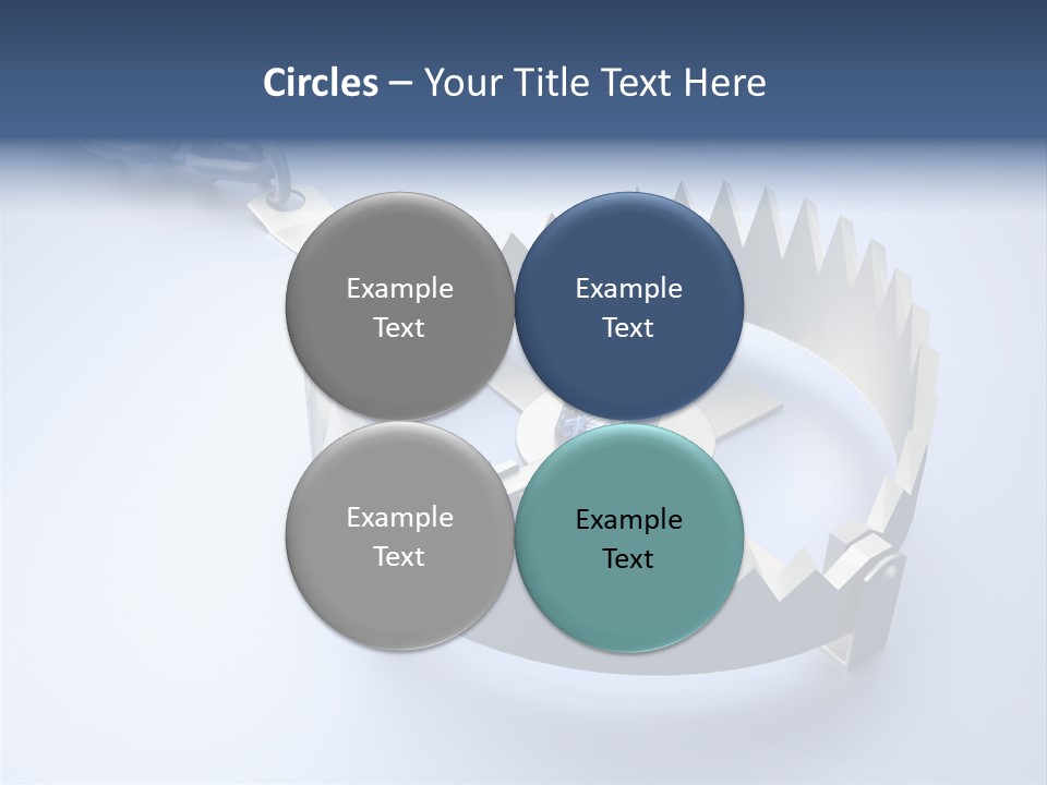 A Blue Diamond In The Middle Of A Chain PowerPoint Template