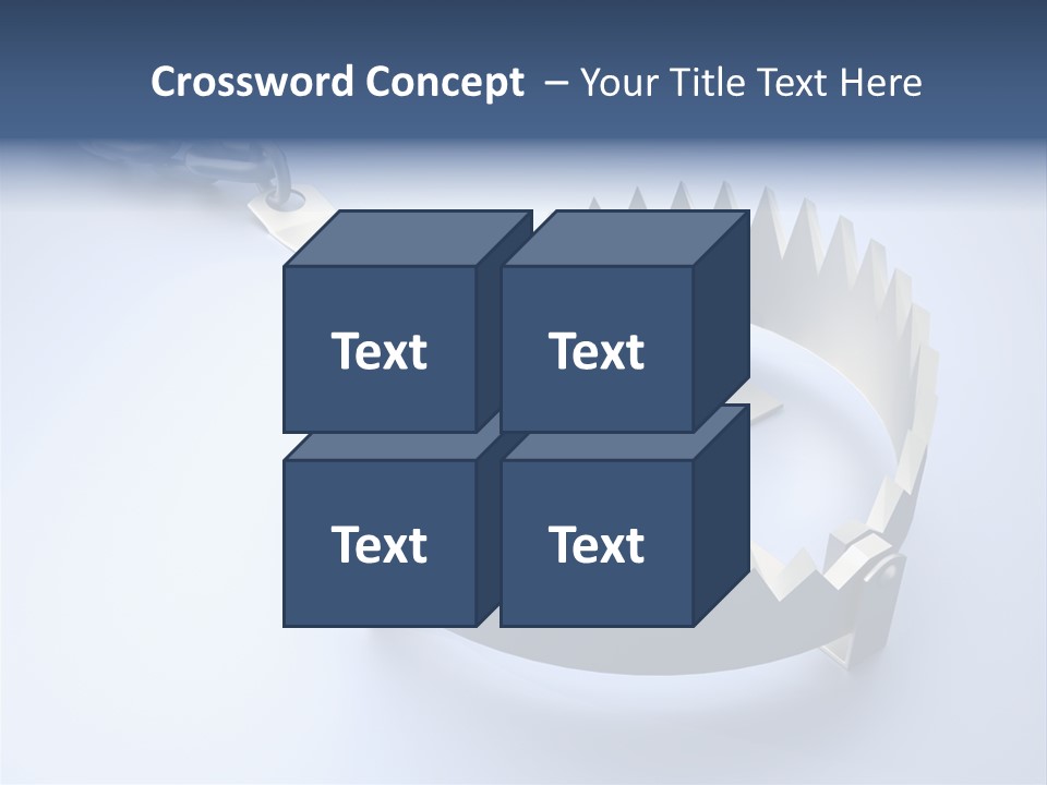 A Blue Diamond In The Middle Of A Chain PowerPoint Template