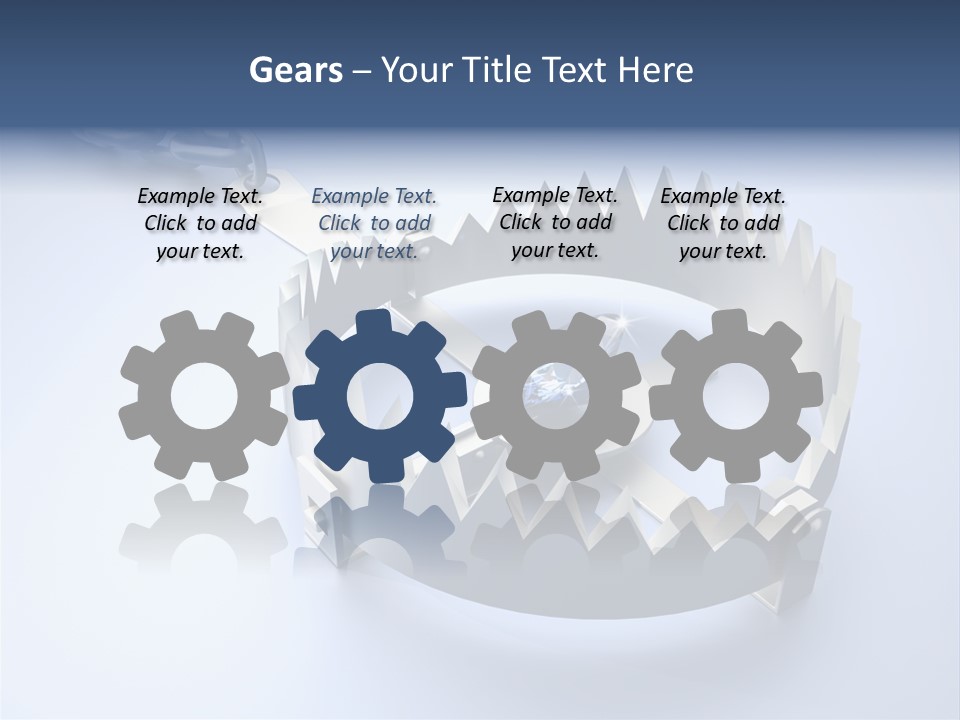 A Blue Diamond In The Middle Of A Chain PowerPoint Template