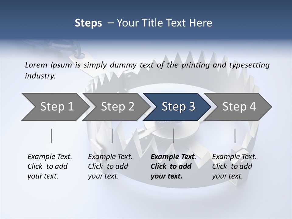 A Blue Diamond In The Middle Of A Chain PowerPoint Template