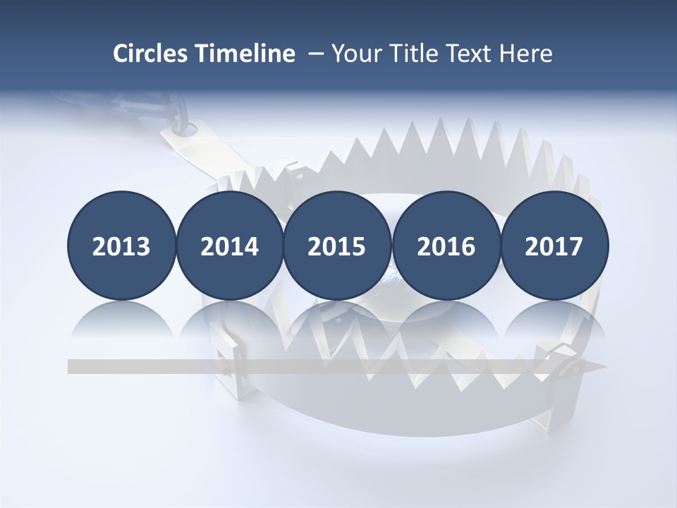 A Blue Diamond In The Middle Of A Chain PowerPoint Template