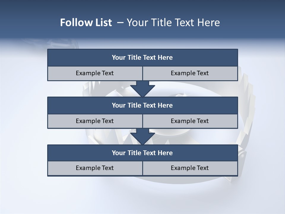 A Blue Diamond In The Middle Of A Chain PowerPoint Template