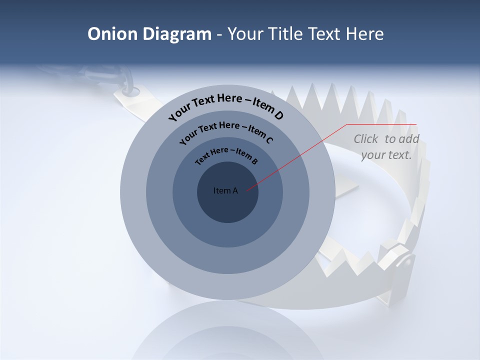 A Blue Diamond In The Middle Of A Chain PowerPoint Template