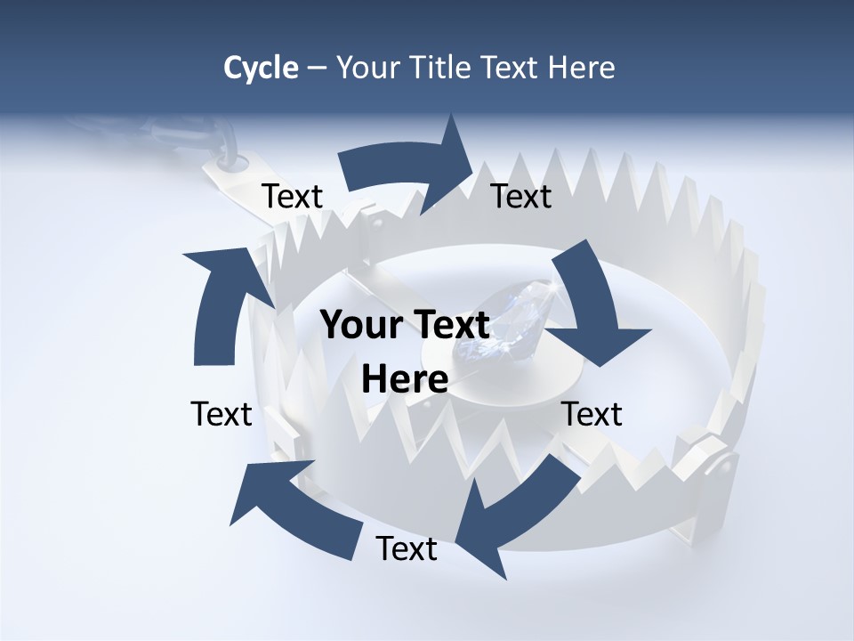 A Blue Diamond In The Middle Of A Chain PowerPoint Template