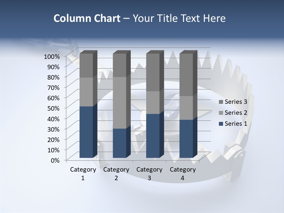 A Blue Diamond In The Middle Of A Chain PowerPoint Template