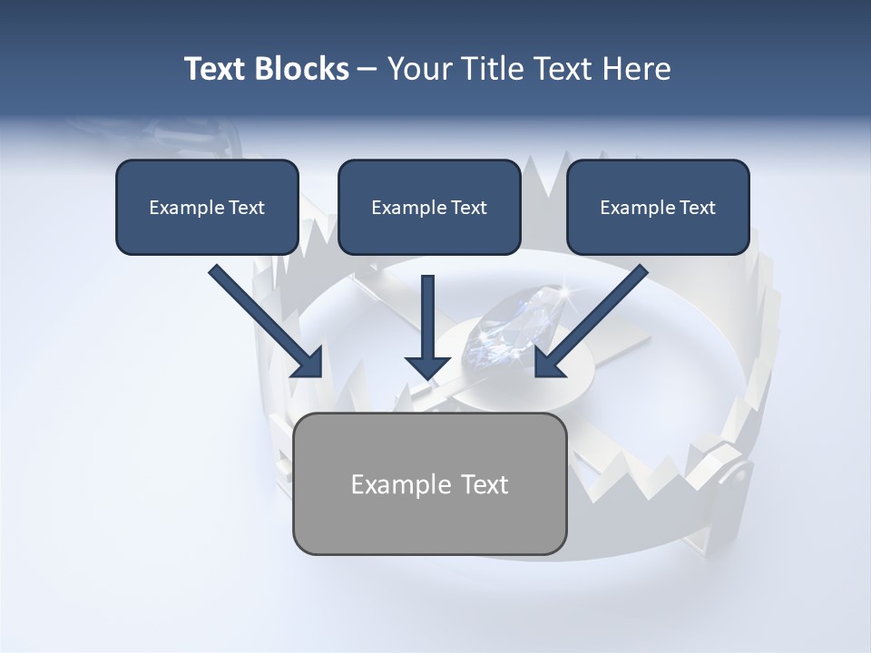 A Blue Diamond In The Middle Of A Chain PowerPoint Template