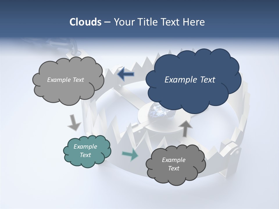A Blue Diamond In The Middle Of A Chain PowerPoint Template
