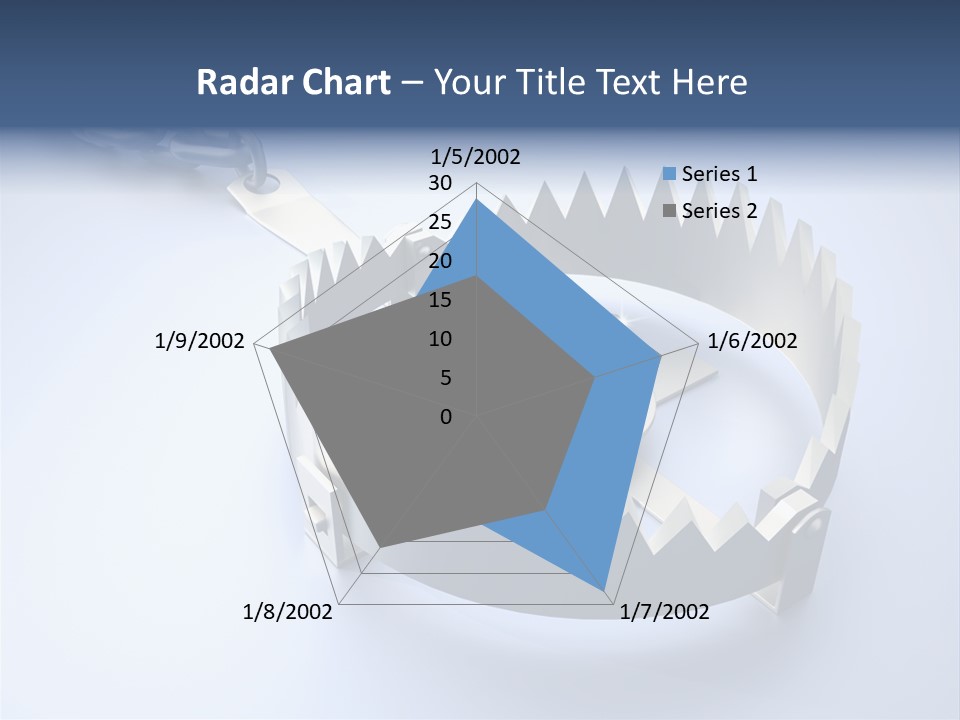 A Blue Diamond In The Middle Of A Chain PowerPoint Template
