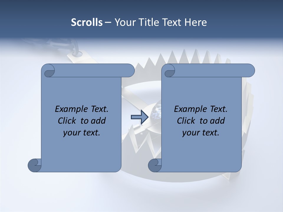 A Blue Diamond In The Middle Of A Chain PowerPoint Template