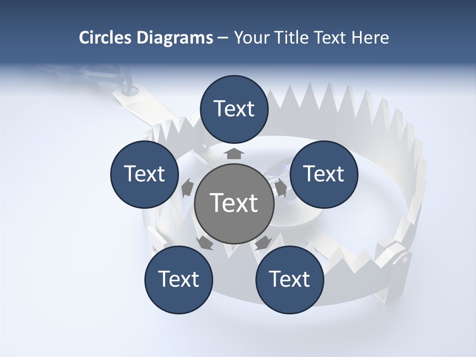 A Blue Diamond In The Middle Of A Chain PowerPoint Template