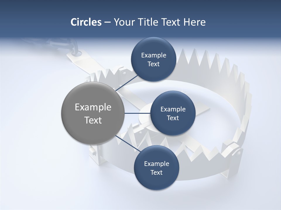 A Blue Diamond In The Middle Of A Chain PowerPoint Template