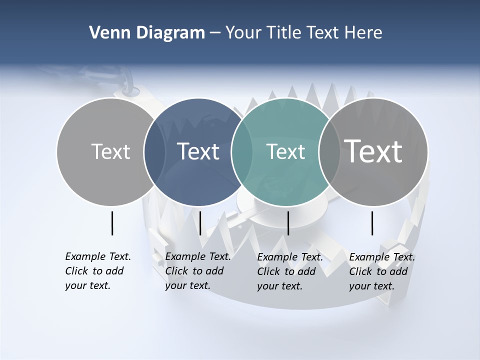 A Blue Diamond In The Middle Of A Chain PowerPoint Template