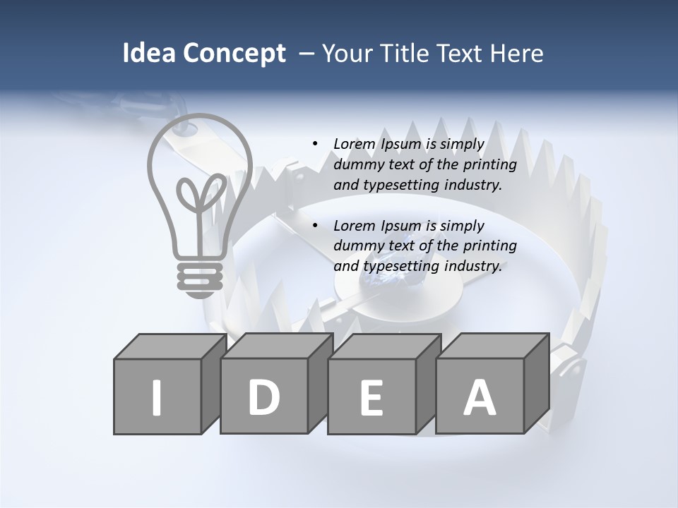 A Blue Diamond In The Middle Of A Chain PowerPoint Template