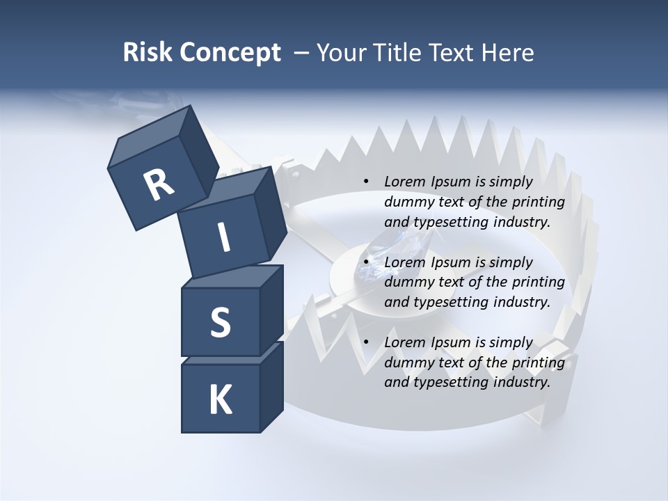 A Blue Diamond In The Middle Of A Chain PowerPoint Template