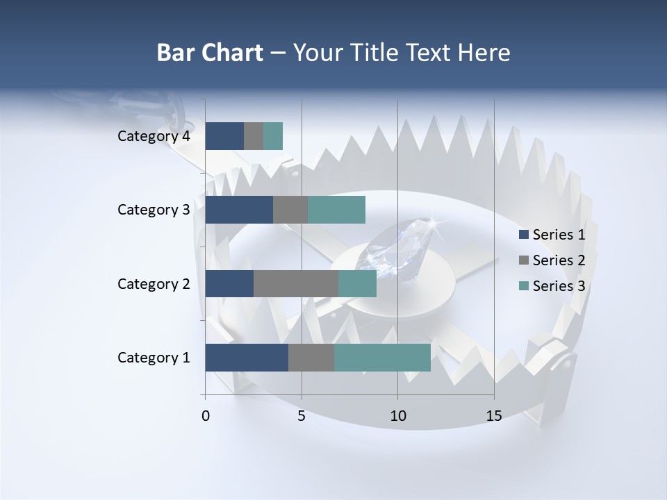 A Blue Diamond In The Middle Of A Chain PowerPoint Template