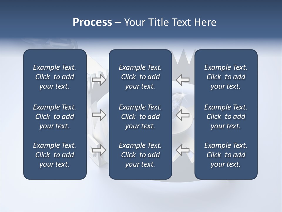 A Blue Diamond In The Middle Of A Chain PowerPoint Template