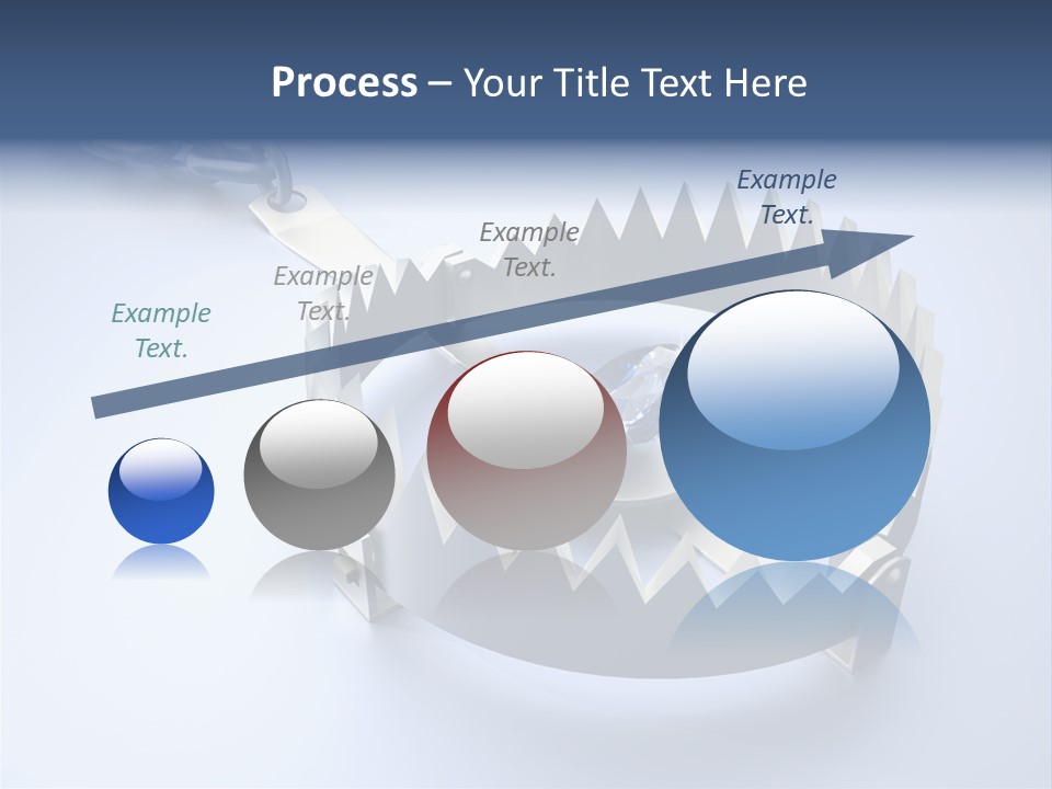 A Blue Diamond In The Middle Of A Chain PowerPoint Template