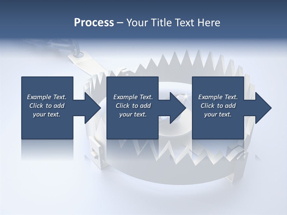 A Blue Diamond In The Middle Of A Chain PowerPoint Template