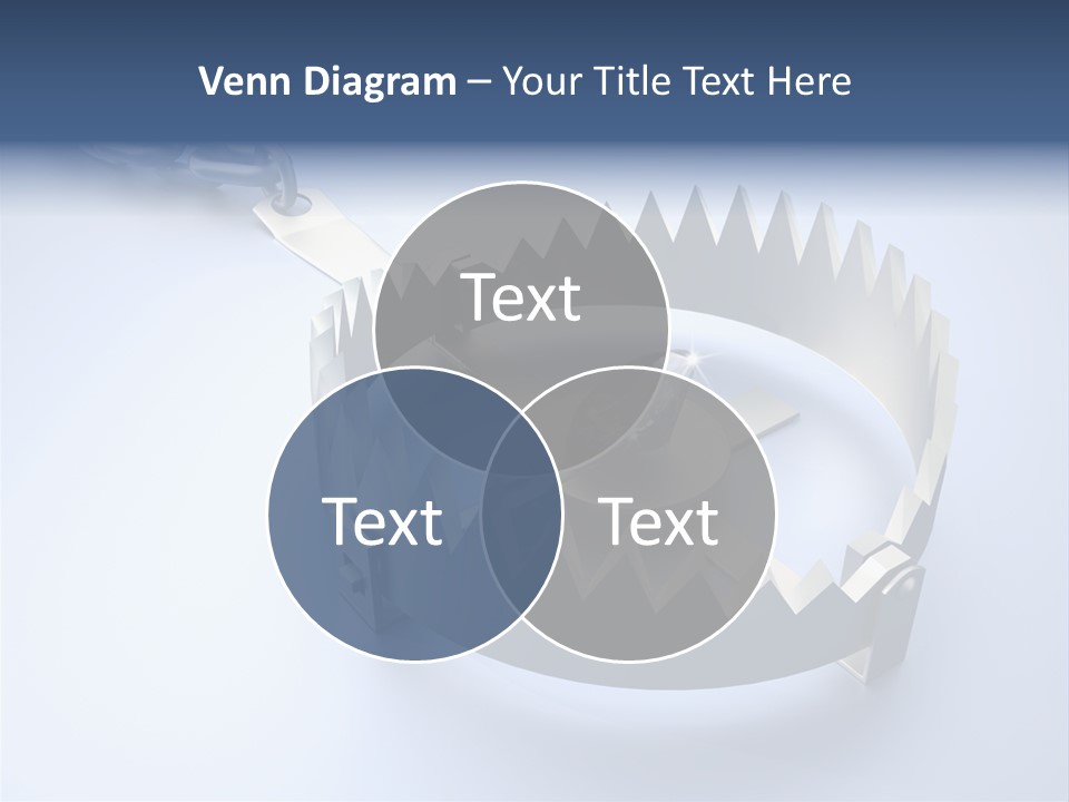 A Blue Diamond In The Middle Of A Chain PowerPoint Template