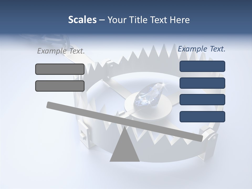 A Blue Diamond In The Middle Of A Chain PowerPoint Template