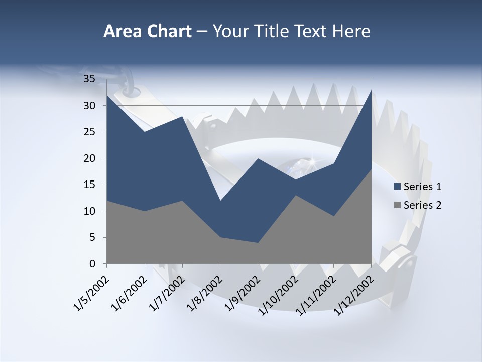 A Blue Diamond In The Middle Of A Chain PowerPoint Template