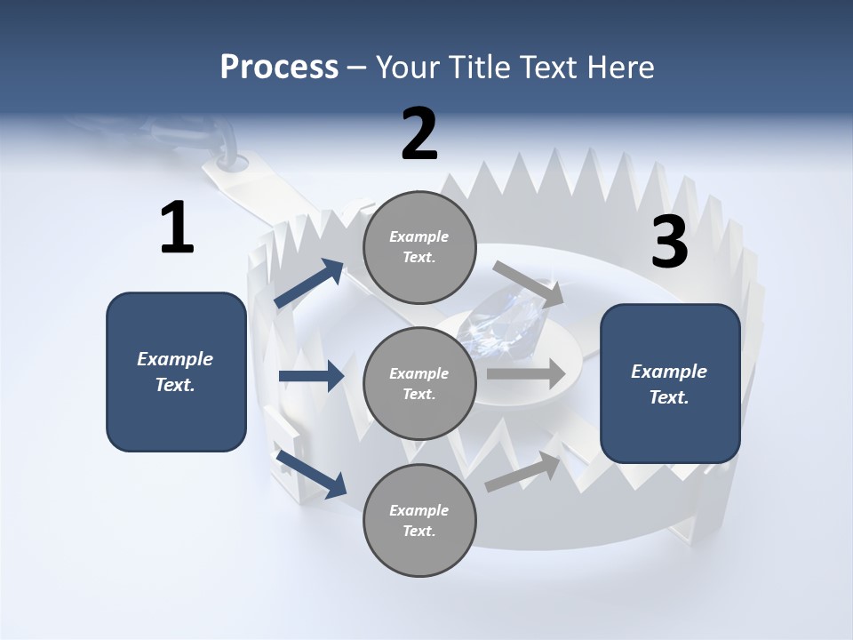 A Blue Diamond In The Middle Of A Chain PowerPoint Template