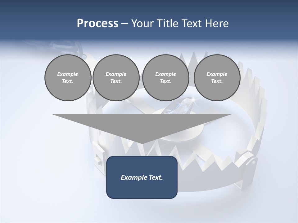 A Blue Diamond In The Middle Of A Chain PowerPoint Template