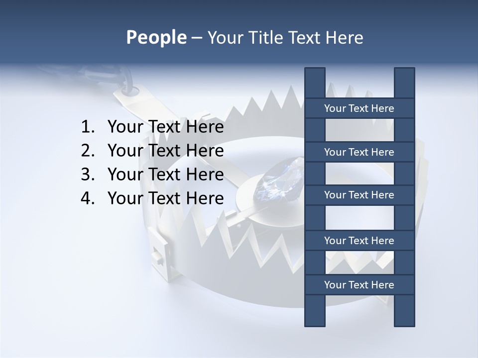 A Blue Diamond In The Middle Of A Chain PowerPoint Template