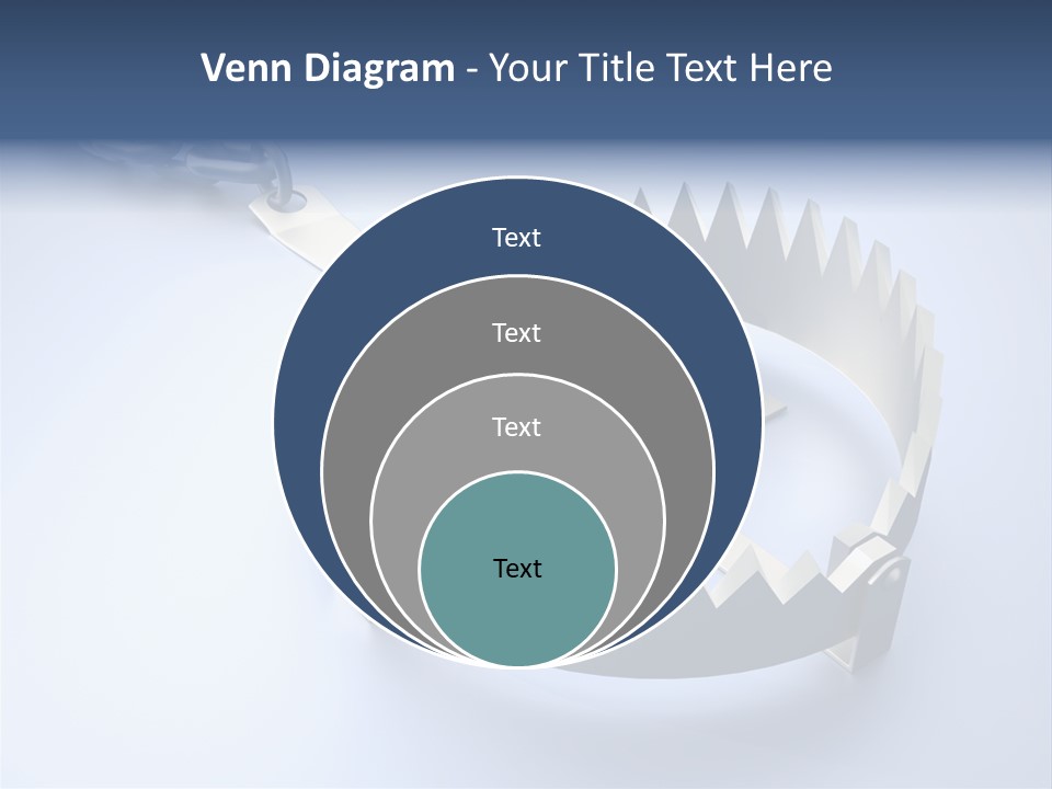 A Blue Diamond In The Middle Of A Chain PowerPoint Template
