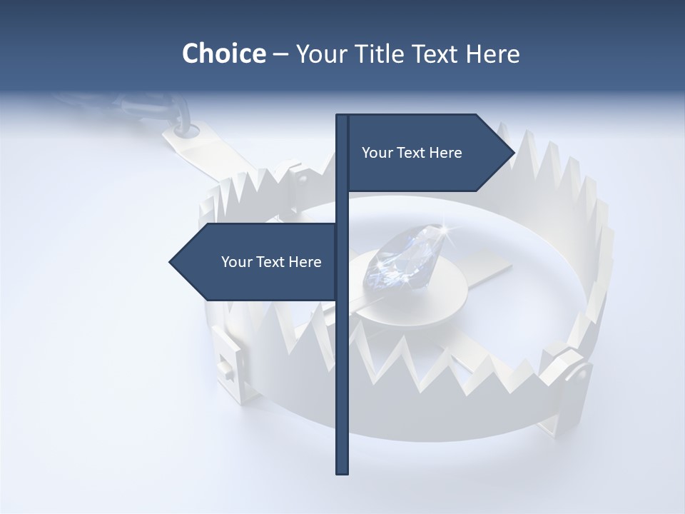 A Blue Diamond In The Middle Of A Chain PowerPoint Template