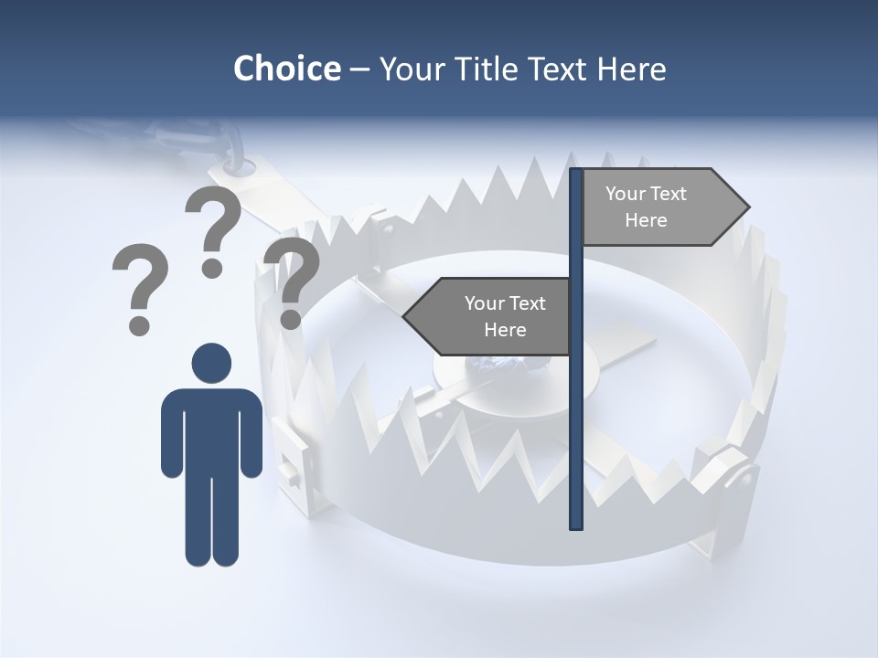 A Blue Diamond In The Middle Of A Chain PowerPoint Template