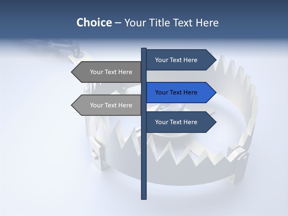 A Blue Diamond In The Middle Of A Chain PowerPoint Template
