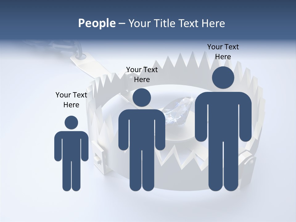 A Blue Diamond In The Middle Of A Chain PowerPoint Template